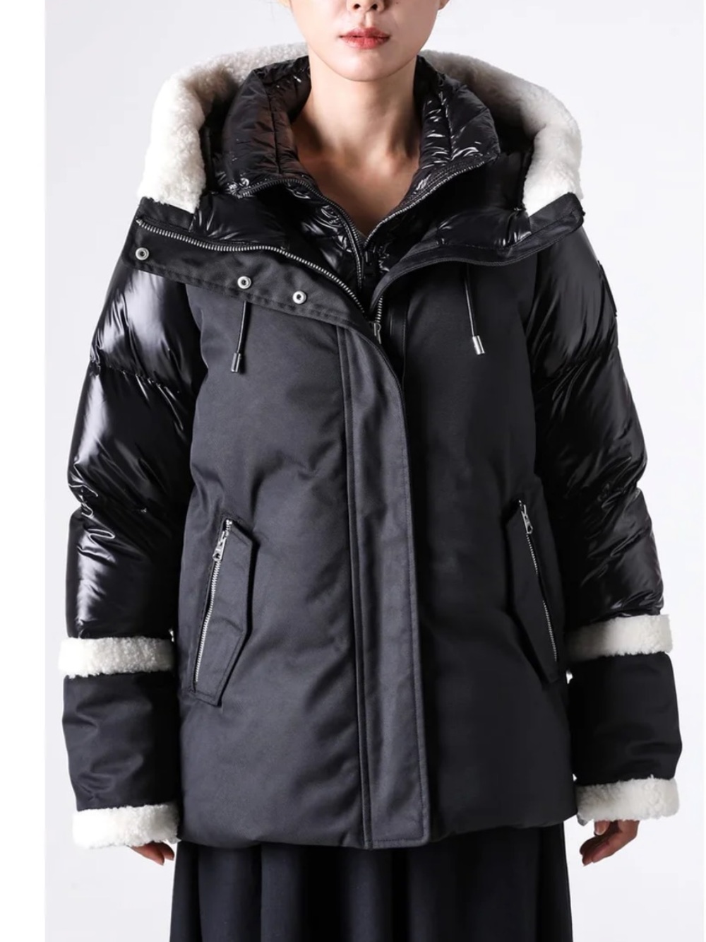 MACKAGE Sz XXL Cyrah Arctic Twill Down Jacket Black Winter Fall Designer Luxury